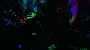 Black Light UV Reactive Dildo Masturbation