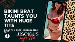 Bikini Brat taunts you with huge tits