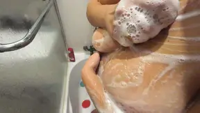 Hot amateur tits fuck in shower. POV close up titsjob from my beauty sexy stepsister with perfect natural boobs. Cum on tits