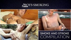 Pilation Of Skinny Twinks Hitting Cigars While Stroking Their Meat