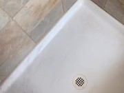 Quick SnapChat Shower Jerkoff - cum washes down drain