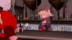 the bartender burnice white having sex - red - zenless zone zero - full & pov on sheer & ptrn: fantasyking3