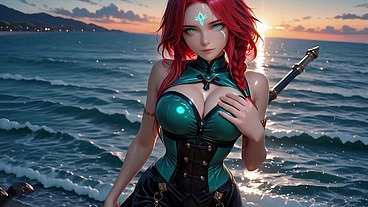 Sea Princess Myra – Dripping Ocean Beauty - AI Generated
