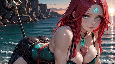 Sea Princess Myra – Dripping Ocean Beauty - AI Generated