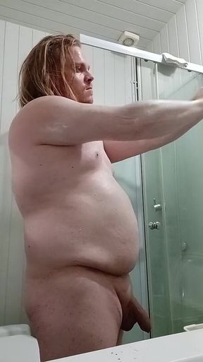 I Wax, Shower, Masturbate, Wick My Feet, Cum and Swallow My Cum in the Shower
