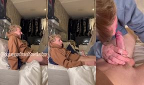 Jock's Huge Uncut Cock Deepthroats Twink Till Gushing Cum Destroyed