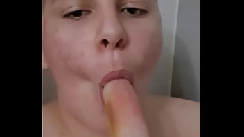 Teen boy deepthroats dildo