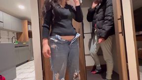 We touched in the closet before her husband arrived!!