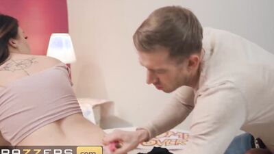 BRAZZERS - Danny D Spots His New Flirtatious Neighbour Jasmine Brooks Flashing Her Perky Tits