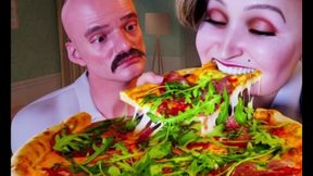 Chubby with Big Tits Love Pizza!