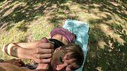 MILF Hiking Gets Pissed On By Farmer While Sucking His Cock