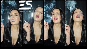 Smokey talk, pvc and cleavage