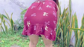 In the Garden, the Naughty Maid Is Fucked by the Perverted Neighbor