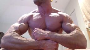 Flexing Muscles and Showing Cock