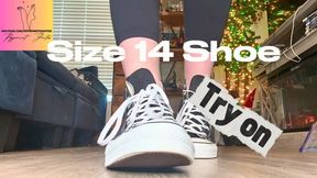 6’7 Giantess Crams Size 16 Feet in Size 14 Converse