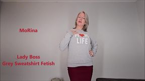 Lady Boss Grey Sweatshirt Fetish - MoRina office roleplay