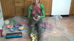 Autumn Bodell plays in colorful cream