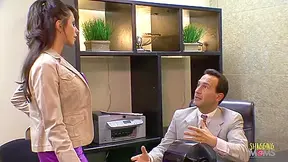 Sexually Attractive Dancers Into The Office Turns Into Group Sex With Two Creampies For The Milfs