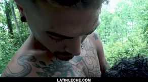 LatinLeche - Tattooed Stud Fucks A Sexy Latino Boy Outdoors