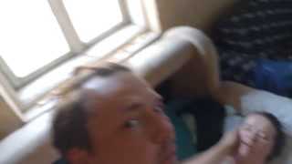 Lovemaking at dusk close up