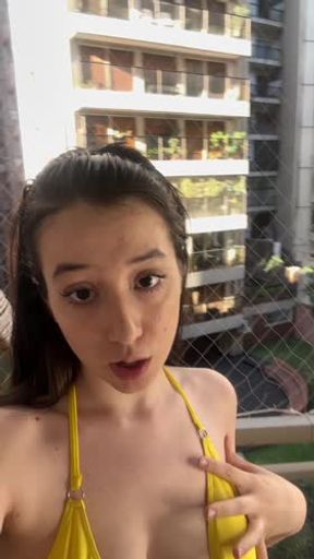 Outdoor Pussy Play on the Rooftop – Naughty Public Tease