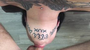 Forked tongue facefuck!