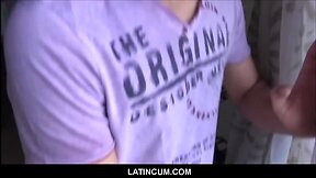 Straight Latino Teen`s Paid Gay Bareback POV: Very Big Cock!