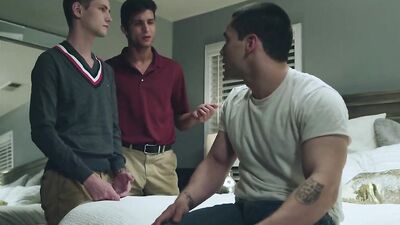 Elliot Finn & Trevor Harris shag with their mate in 3some