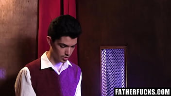 Priest Has Sinful Sex With Young Stud in Confession Booth