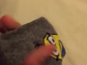 Homemade SockJob: Minion Sock Masturbation Video