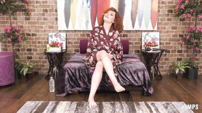 ”Big Breasted redhead Annabel Redd rides a dildo & uses a vibrator”