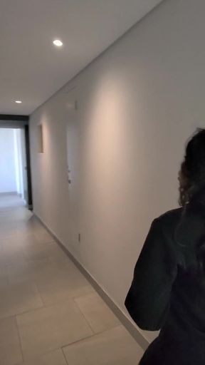 Shy Girl Gets Convinced in Elevator to Swallow a Stranger's Cum