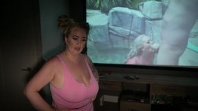 bhm gets sucked off by slut on porn theater