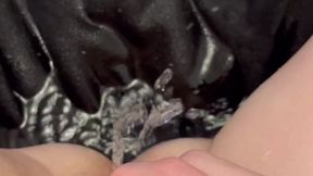 Solo Squirt Compilation: Grey shorts, big dildo on mirror, close up pussy shot