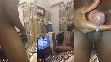 Messed up my room screen with my thick milky cum