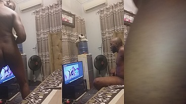 Messed up my room screen with my thick milky cum