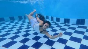 Swimming and making bubbles underwater