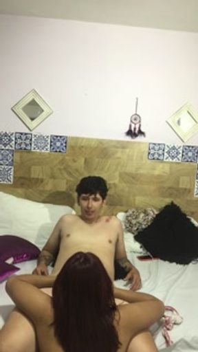 I ride my boyfriend's cock until he cums.