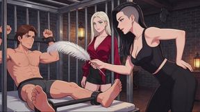 Tickling Male Stories #3: Double Domme Sole And Rib Torment