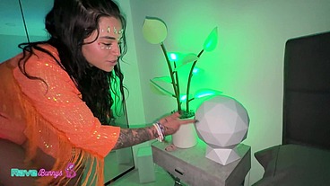 Nervous Yet Daring FitBaDonk Finds Her Pleasure In A Neon Afterparty!