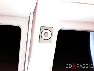 Sci-fi sex in a space station. cg dickgirl plays with a hawt golden-haired