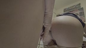 gigi and dave, fun in the kitchen, cis man with shemale housewife