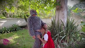 little red riding hood was lost in the woods and was made to suck cock by the big bad wolf.