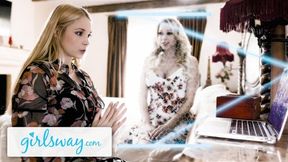 GIRLSWAY Hot MILF Sarah Vandella Reaches Her milf Katie Morgan For Some Scissoring Nostalgia