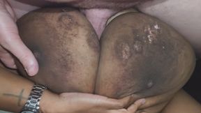 Cumshot over gigantic M cup titted Denise Pov 4k