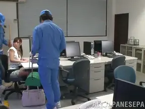 Hardworking Guys Take Turns Pounding Asian Office Girl On The Desk