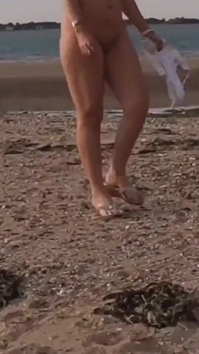 Naked on the Beach Stripping First