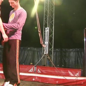 Circus performers do a big act by fucking anally