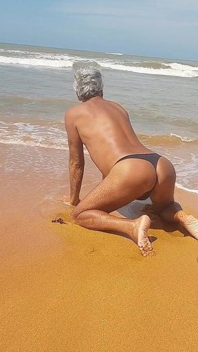 Ladysilva on the Beach in Panties Tanning Her Hot Ass