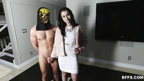 Sorority sluts throw themselves a little Halloween groupsex